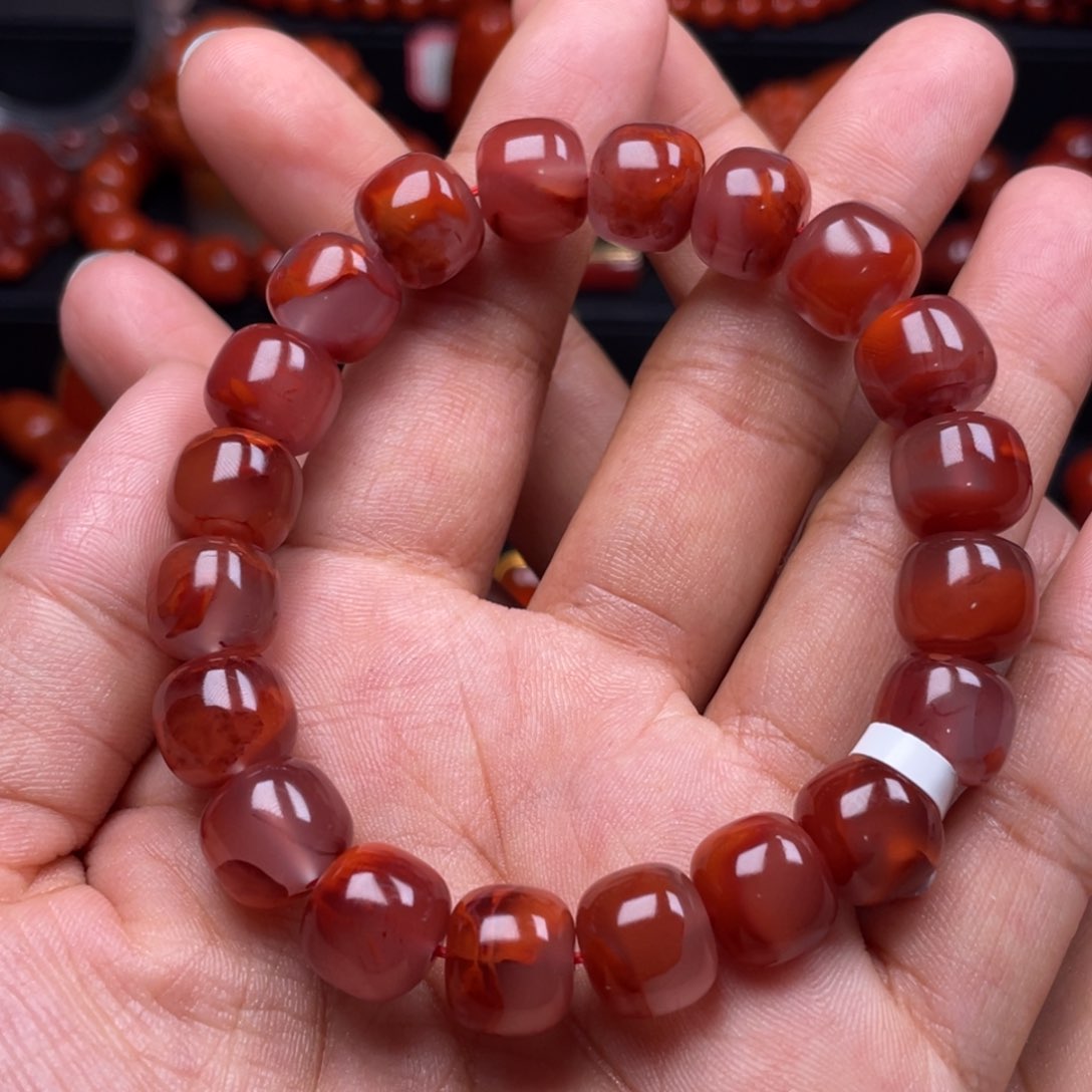 南红玛瑙珠宝奇石未镶嵌单圈11mm