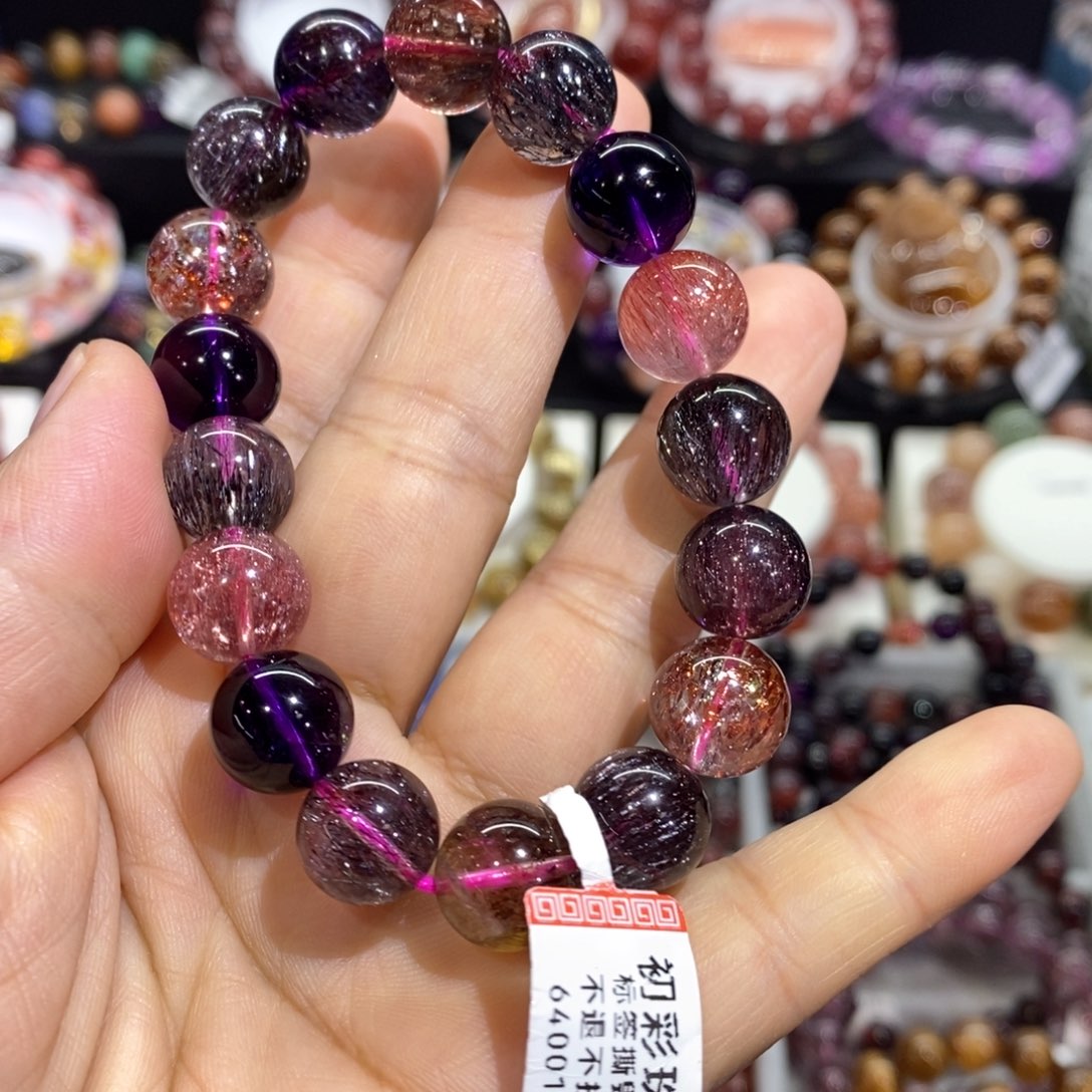 水晶手串未镶嵌老矿彩超七12