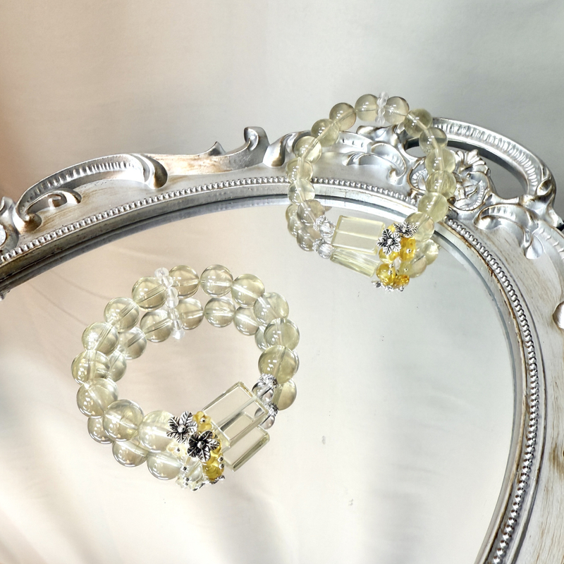 【金蕊流光】天然黄水晶x白水晶跑环 11.5mm