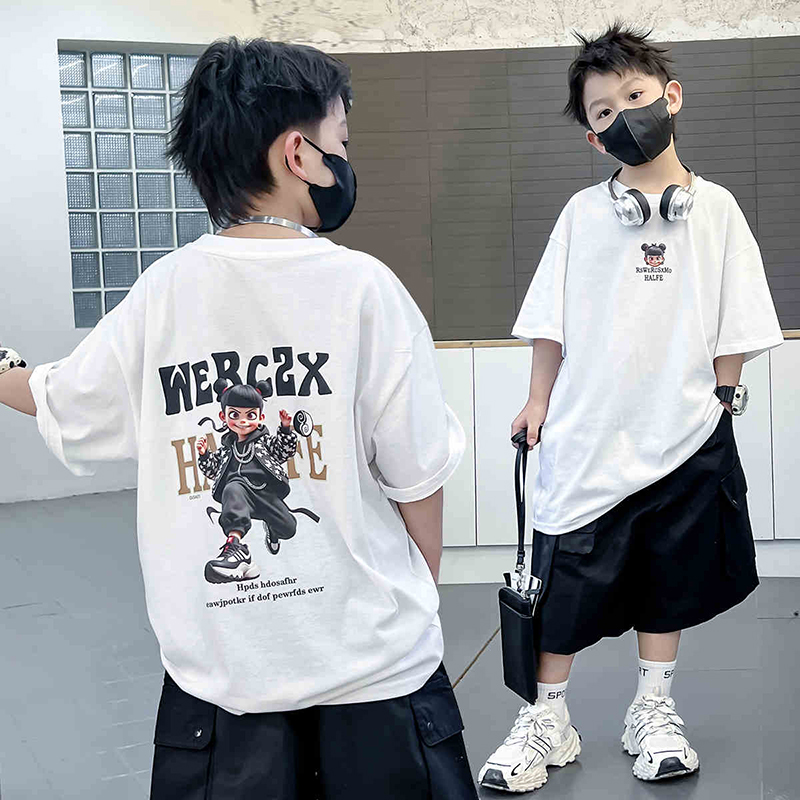 【100%纯棉】儿童T恤短袖2025年夏季新款中大童男童夏款男孩半袖潮T