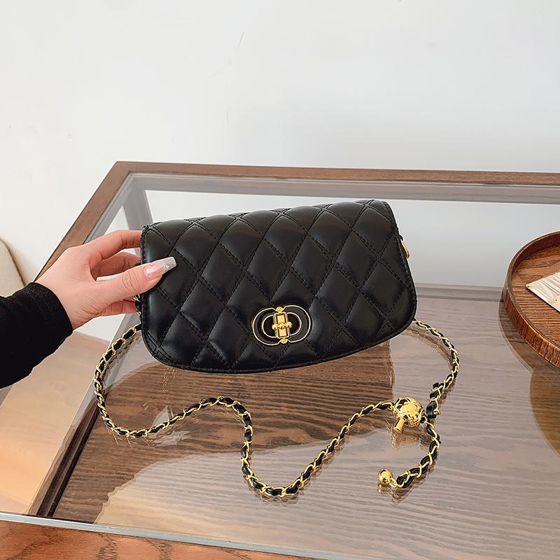 2025春季新款菱格链条包包时尚潮流女单肩包高级感通勤斜挎包