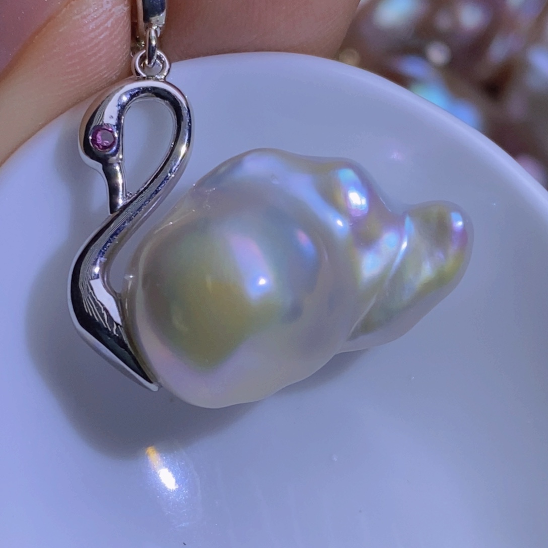 银S925镶嵌淡水珍珠微瑕