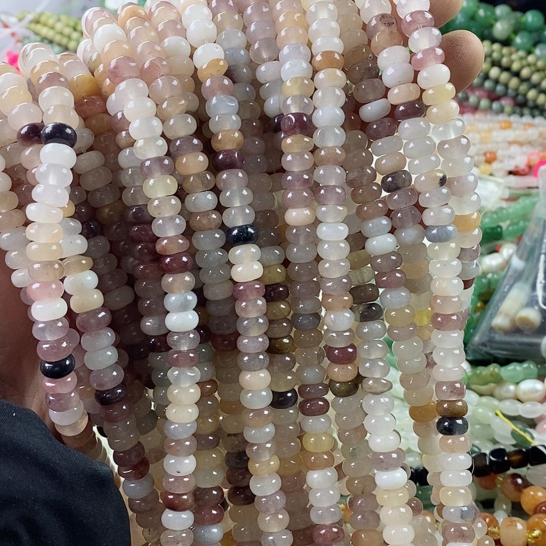 玛瑙/玉髓珠宝半成品合金一条天然8mm紫罗兰隔片有平点