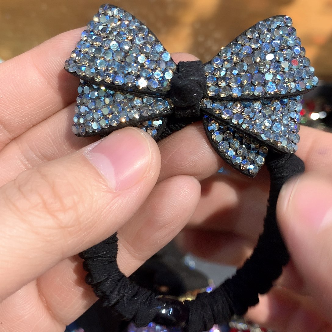 仿水晶非金属蝴蝶结发圈