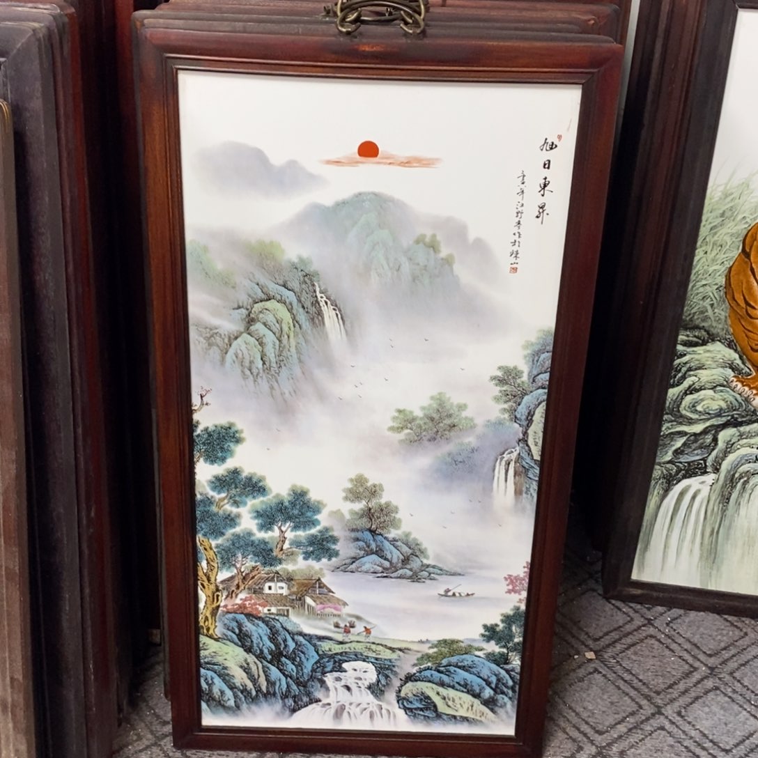 释***然瓷景德镇瓷板画柴窑烧制