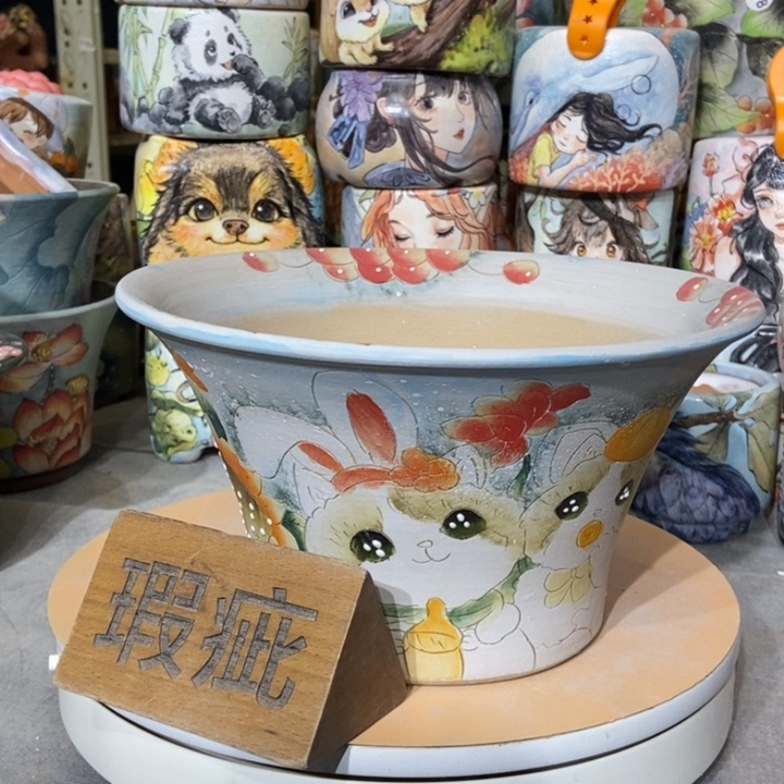 红陶景德镇艺术手绘作品