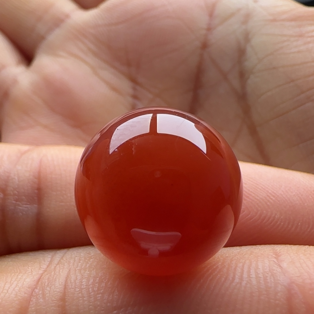 南红玛瑙未镶嵌圆珠16.3蚕丝纹沙线