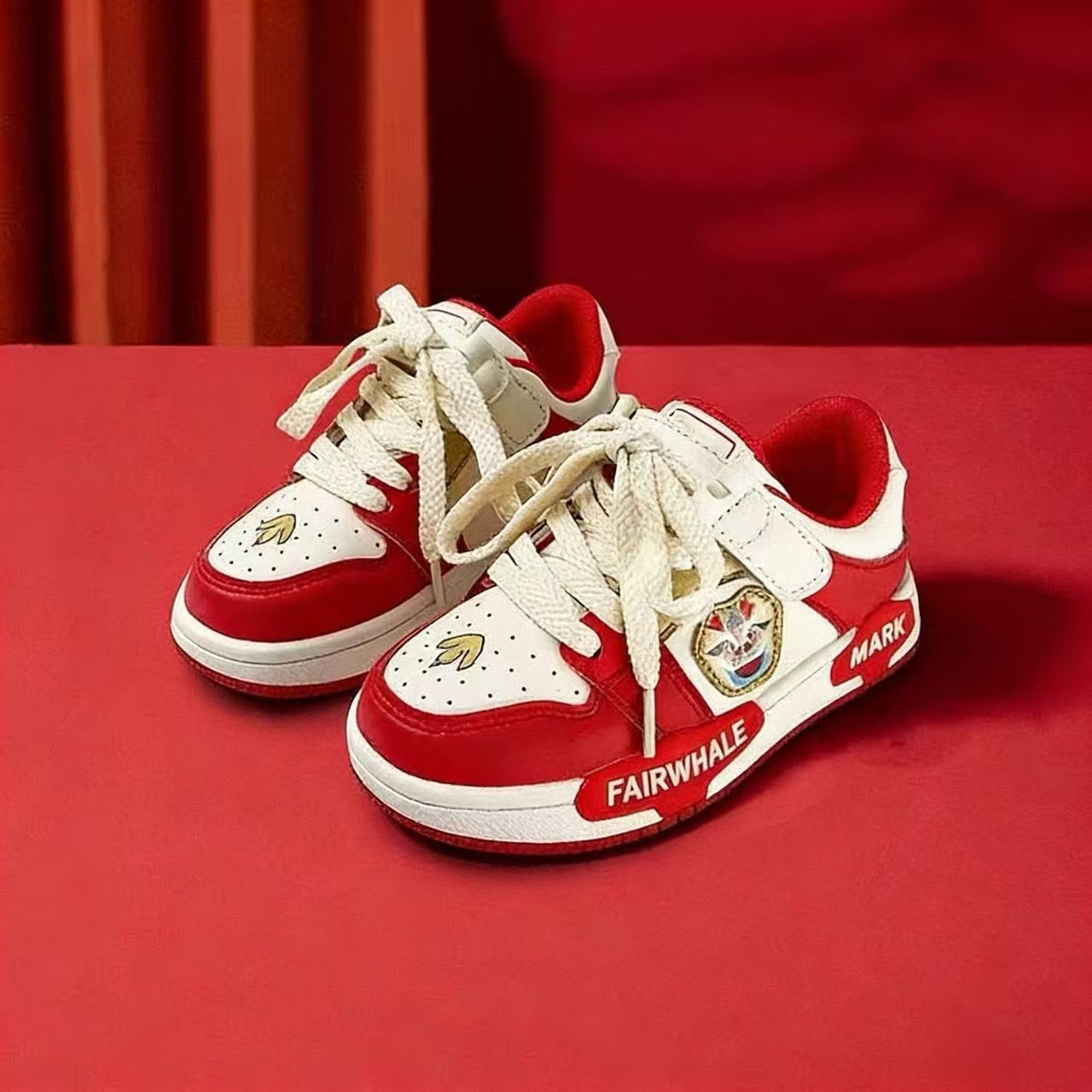 【龙马精神】运费补贴-新春红韩系童鞋秋冬款百搭潮流儿童板鞋