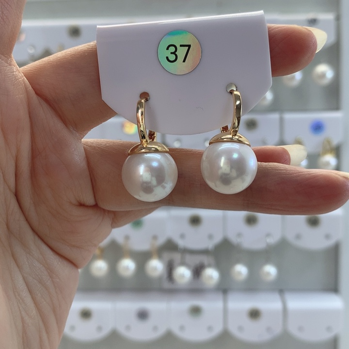 淡水珍珠耳饰银S925镶嵌