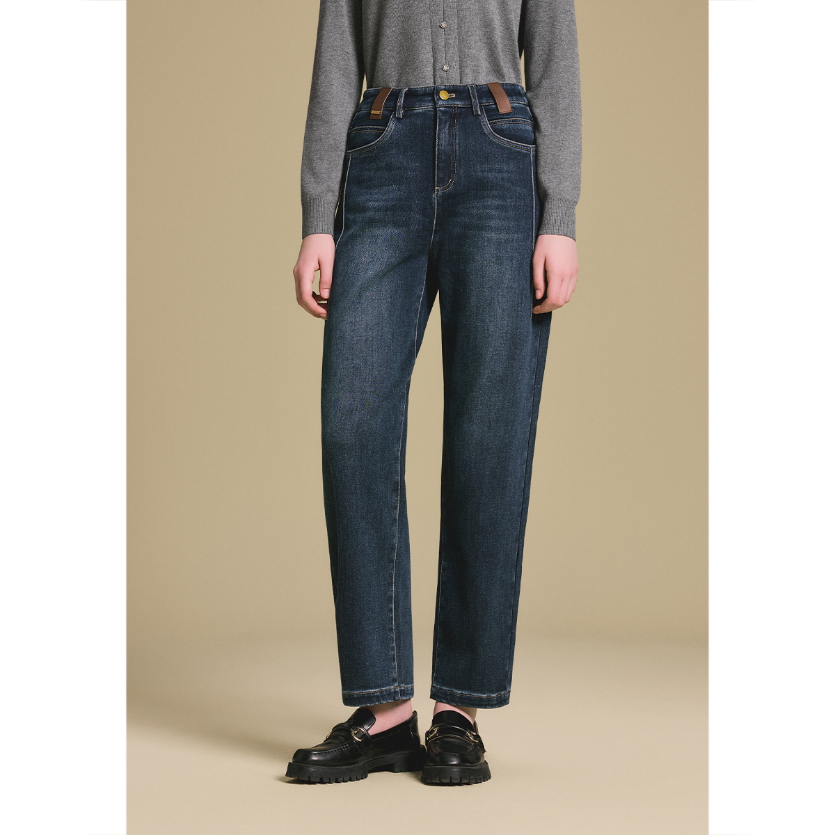 PSALTER/诗篇 2025冬季新款高腰直筒休闲牛仔裤6C65520013