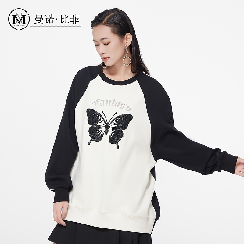 【粉丝专享】曼诺比菲宽松休闲卫衣MFHT112236