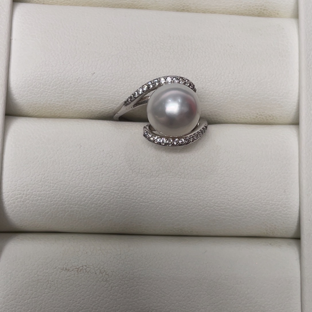 海水珍珠戒指银S925镶嵌