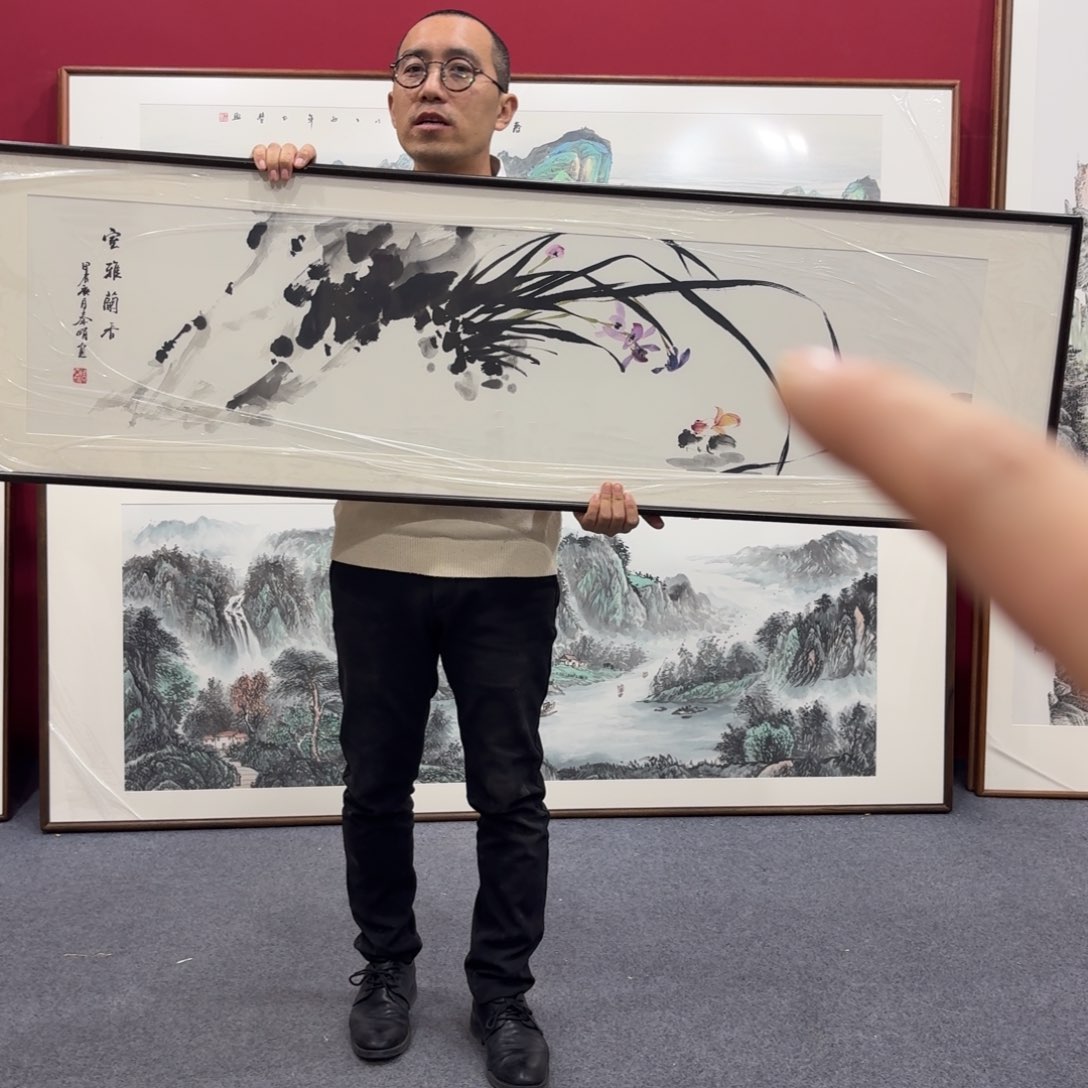 国画带框绘画160/45尺寸