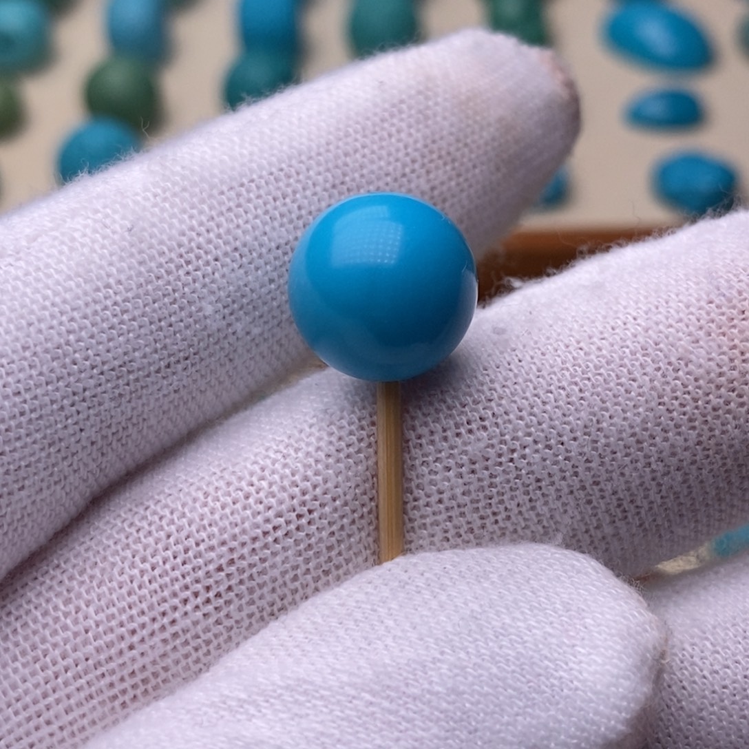 落***子绿松石未镶嵌绿松石圆珠12.3