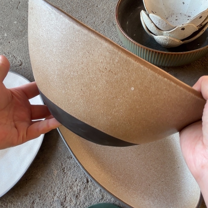 瓷粗陶大汤碗异形1个碗