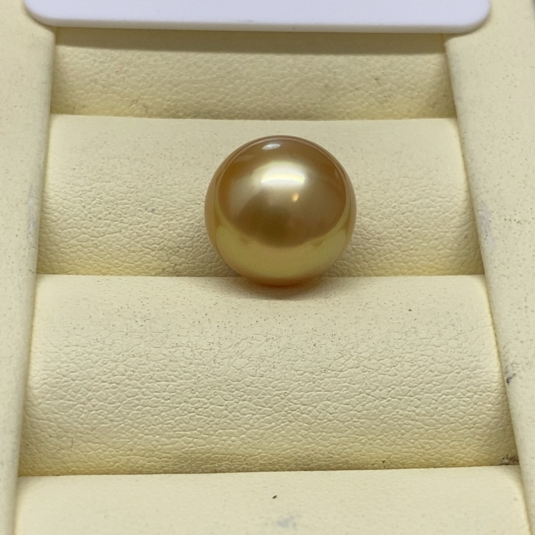 海水珍珠裸珠浓金单珠13-14m m