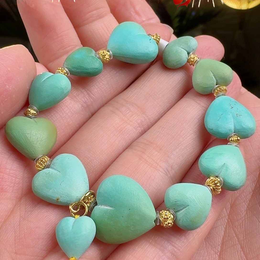 绿松石珠宝奇石18K金镶嵌