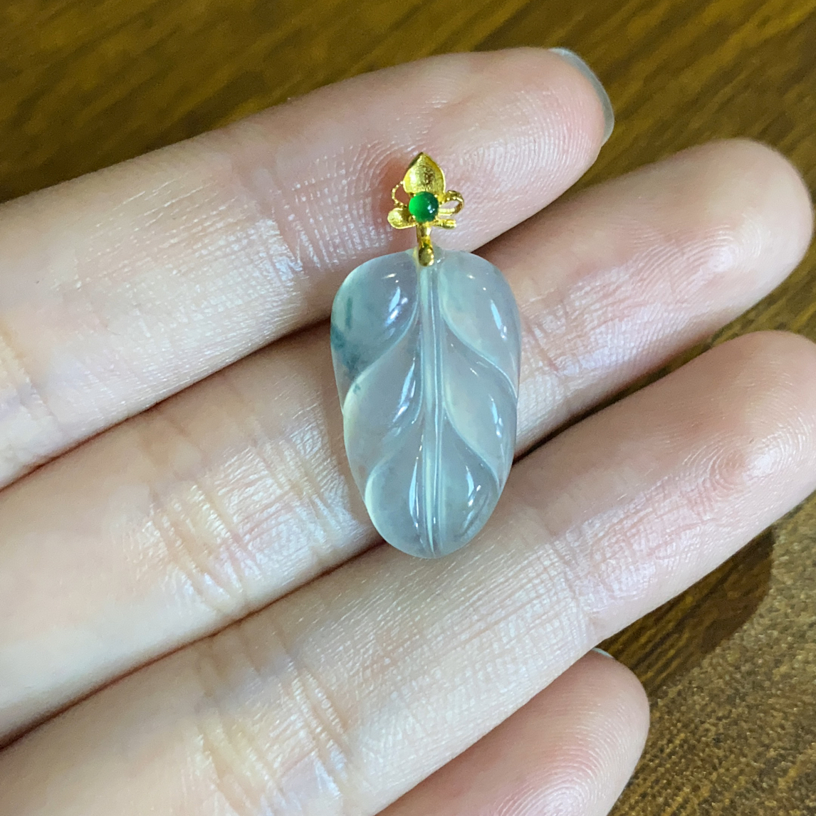 天然翡翠冰飘花叶子