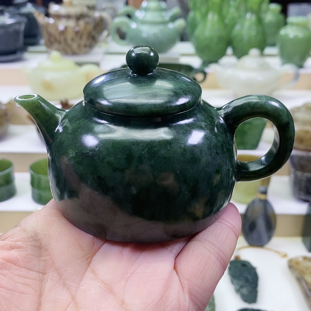 和田玉茶壶未镶嵌130ml