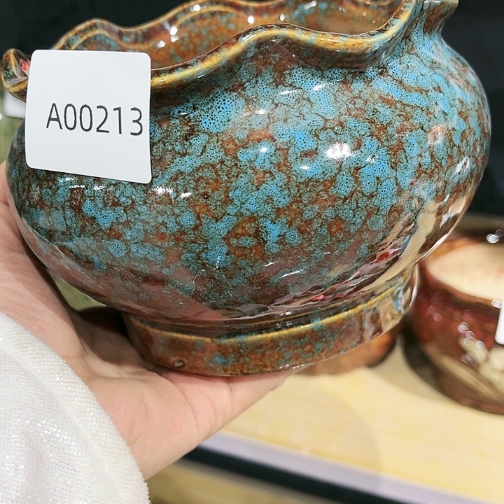 瓷片花盆多肉植物艺术品