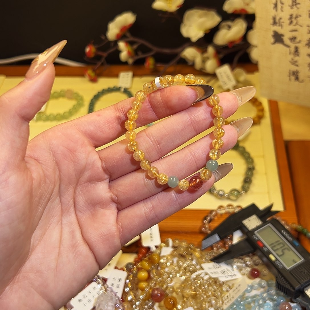 水晶手链银S925镶嵌-金2603