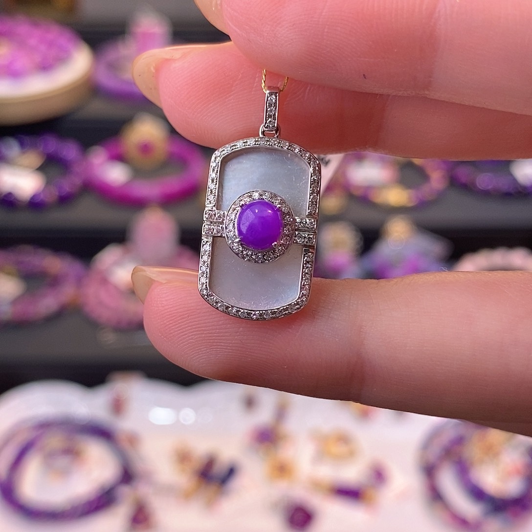 苏纪石（舒俱来）18K金镶嵌吊坠(不含链)