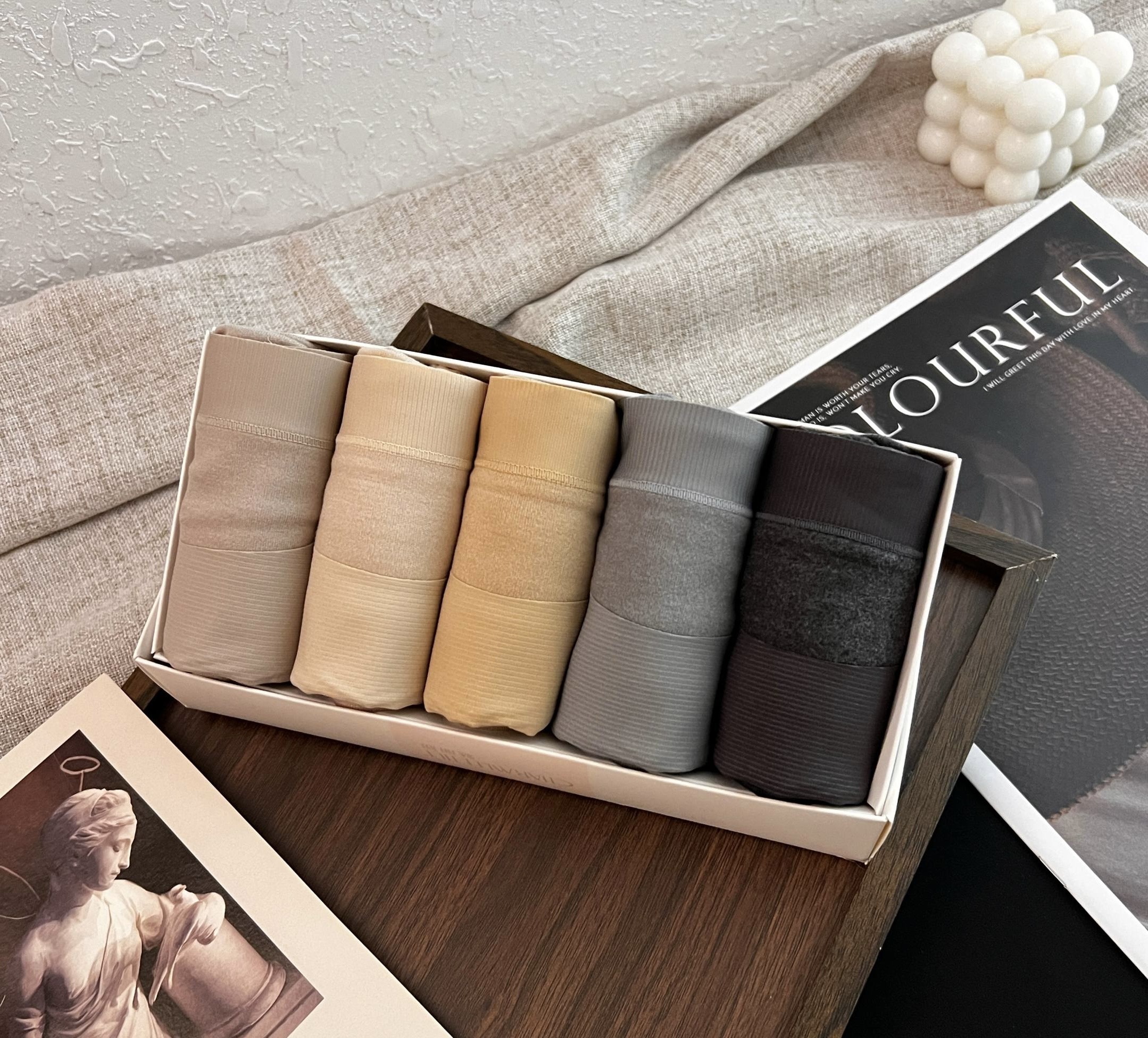 【5条装】浮雕提臀裤翘臀高弹中腰薄款内裤高腰镂空成人