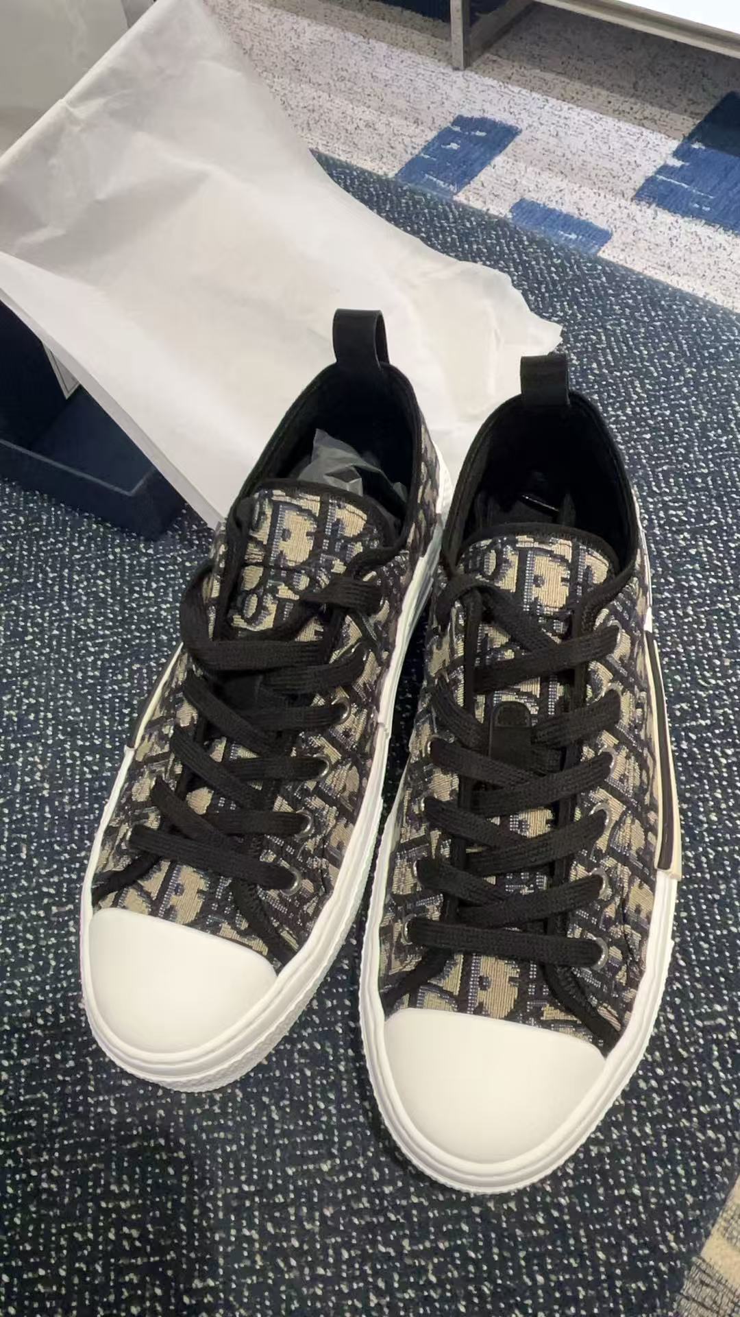 未使用 DIOR/迪奥 dior迪奥 B23板鞋 老花色