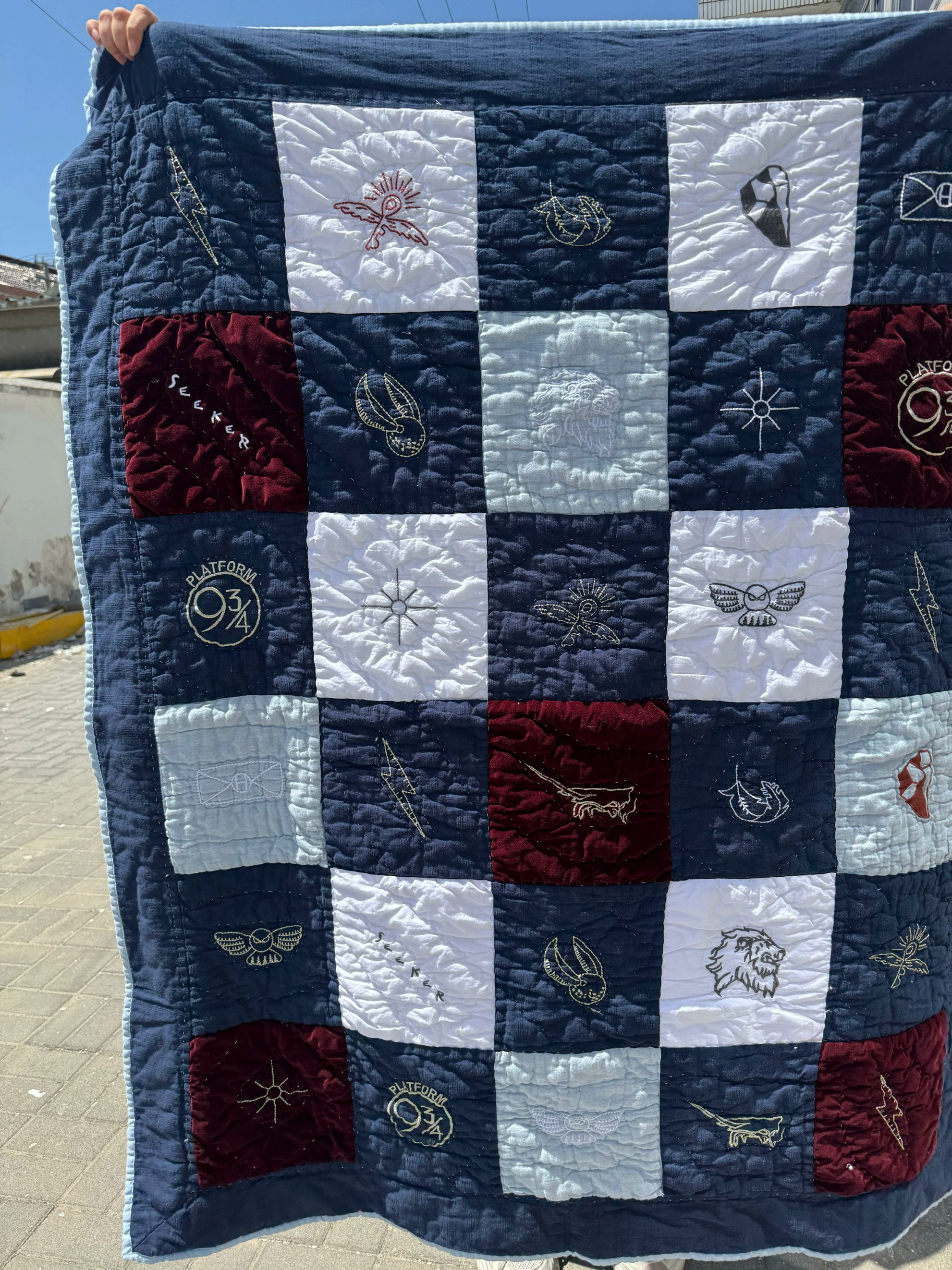 哈利波特纯棉空调被夏凉被重工贴布绣精美刺绣纯手工绗缝被外贸