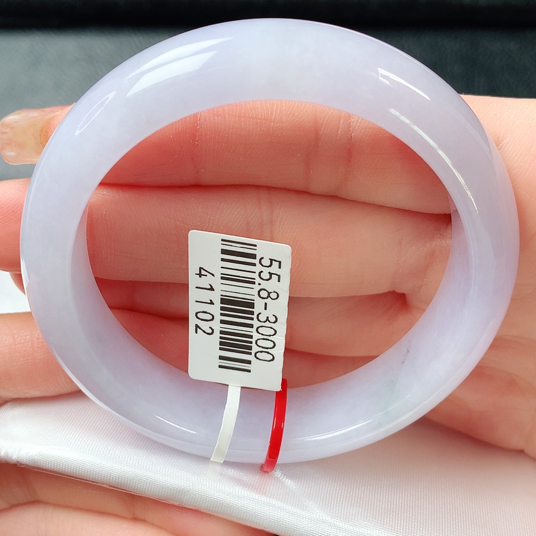 翡翠手镯未镶嵌宽板冰粉正圈55圈口26号