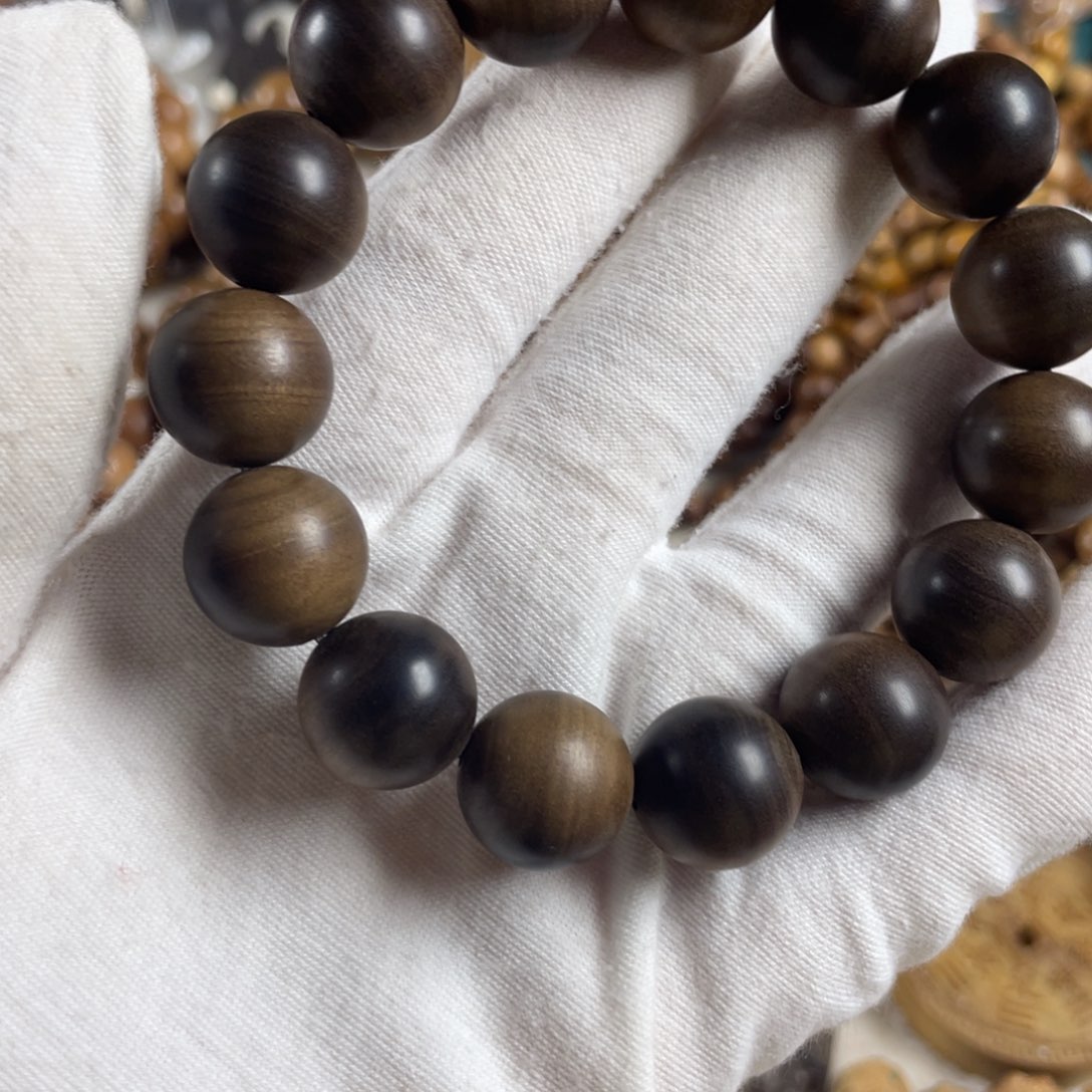 鲸***落檀香木手串/手链/老山檀香1.5横纹阴沉
