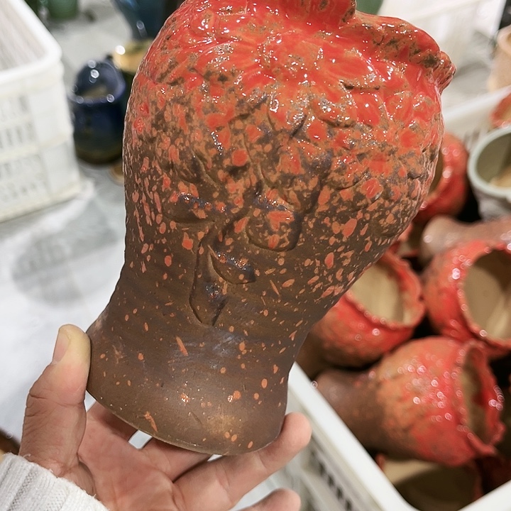 瓷片花盆多肉植物艺术品