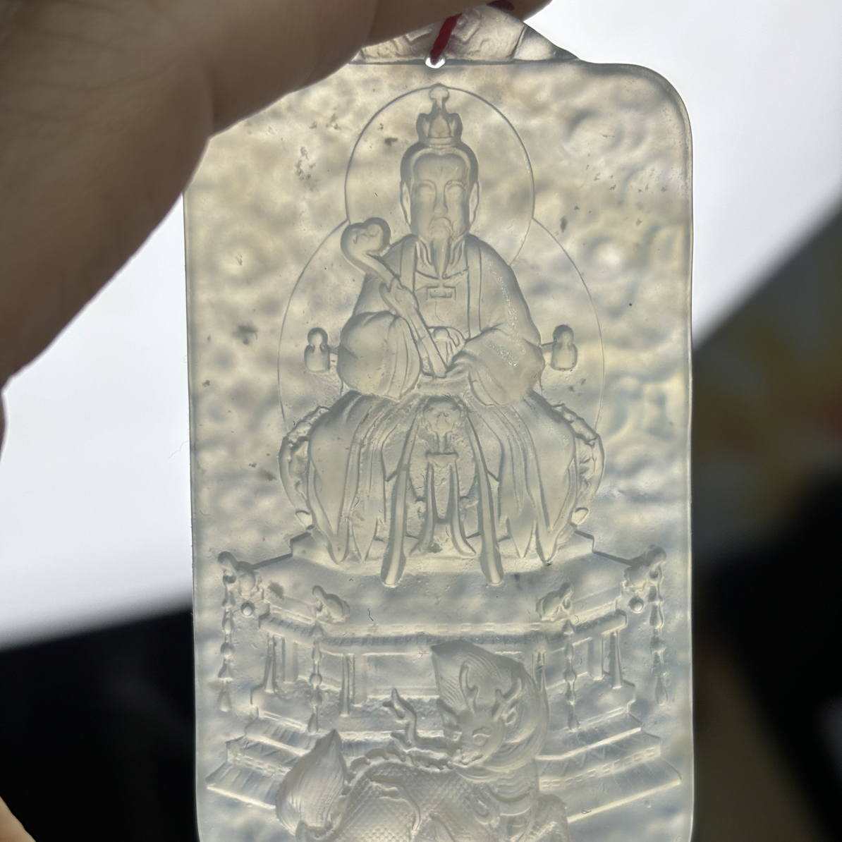 天然岫玉雕刻道教普化天尊尺寸约高66mm宽37mm厚8.0mm