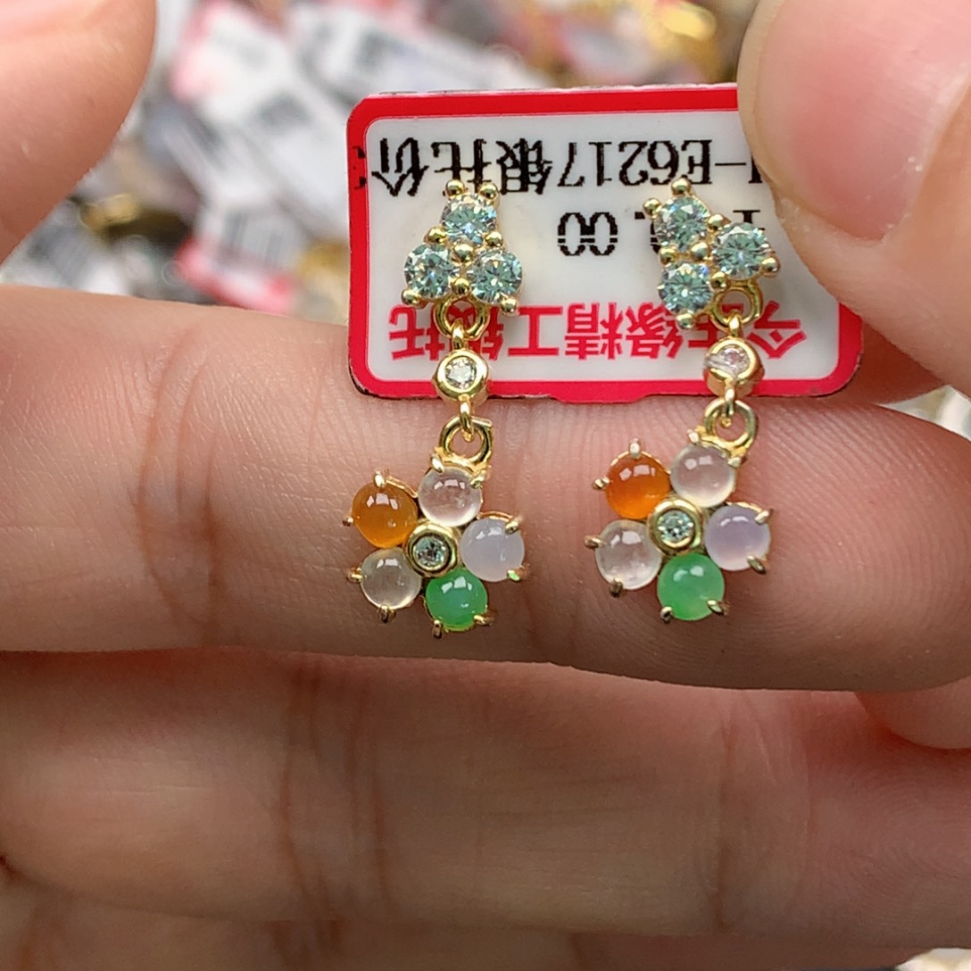 翡翠戒指银S925镶嵌天然翡翠手链