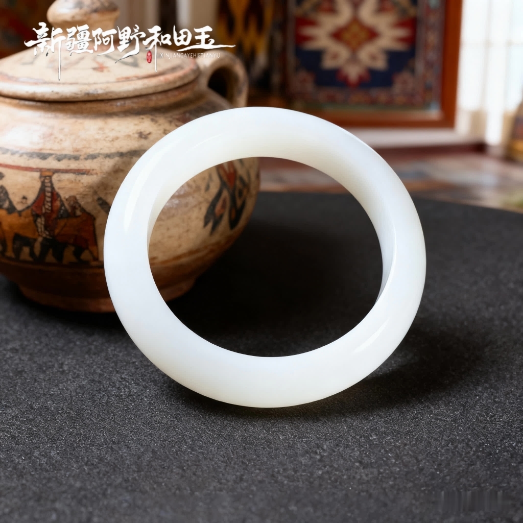 【阿野和田玉】上新新疆和田玉手镯玉镯天然100%羊脂白玉手镯