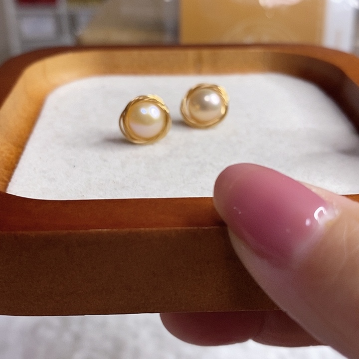 文玩核桃手串珍珠耳环