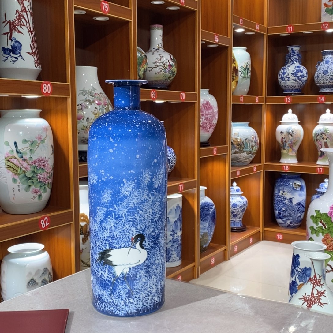 钧***远纯手工手绘陶瓷花瓶