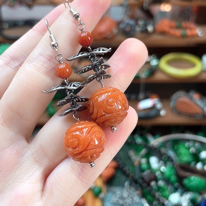 翡翠未镶嵌耳饰饰品