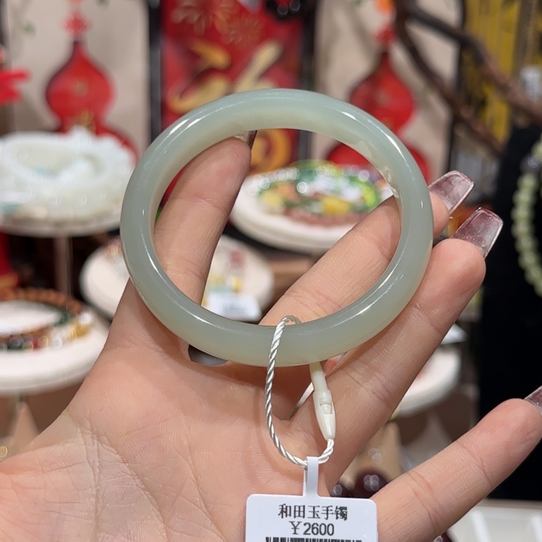 和田玉手镯未镶嵌手镯5号（卡53）