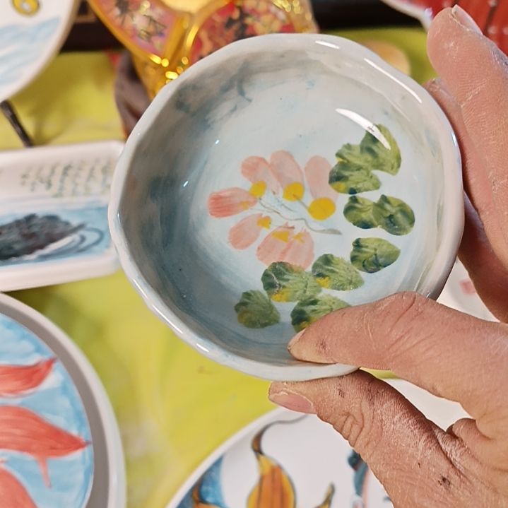 盘景德镇手绘釉下彩手绘