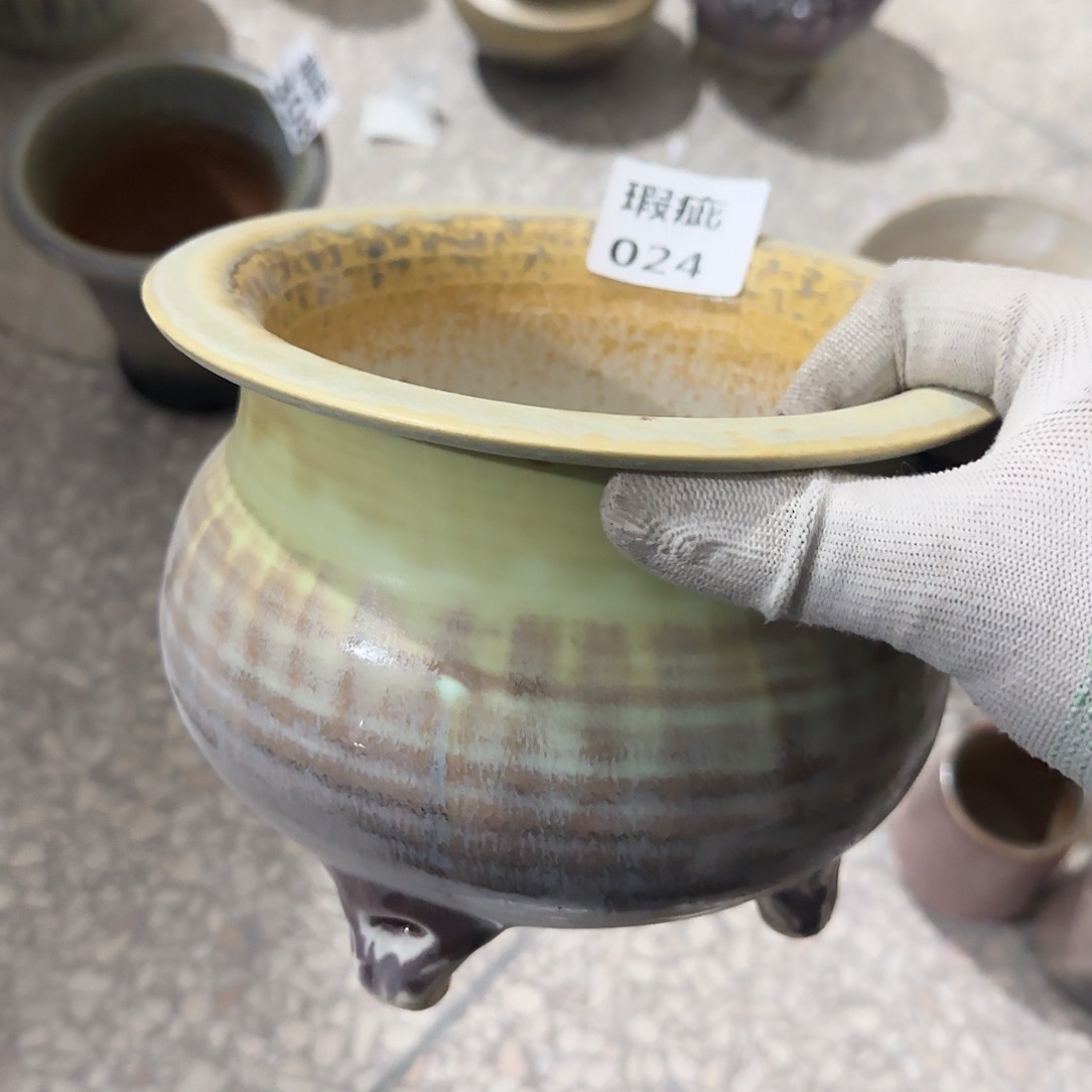 瓷片景德镇手工花盆次品