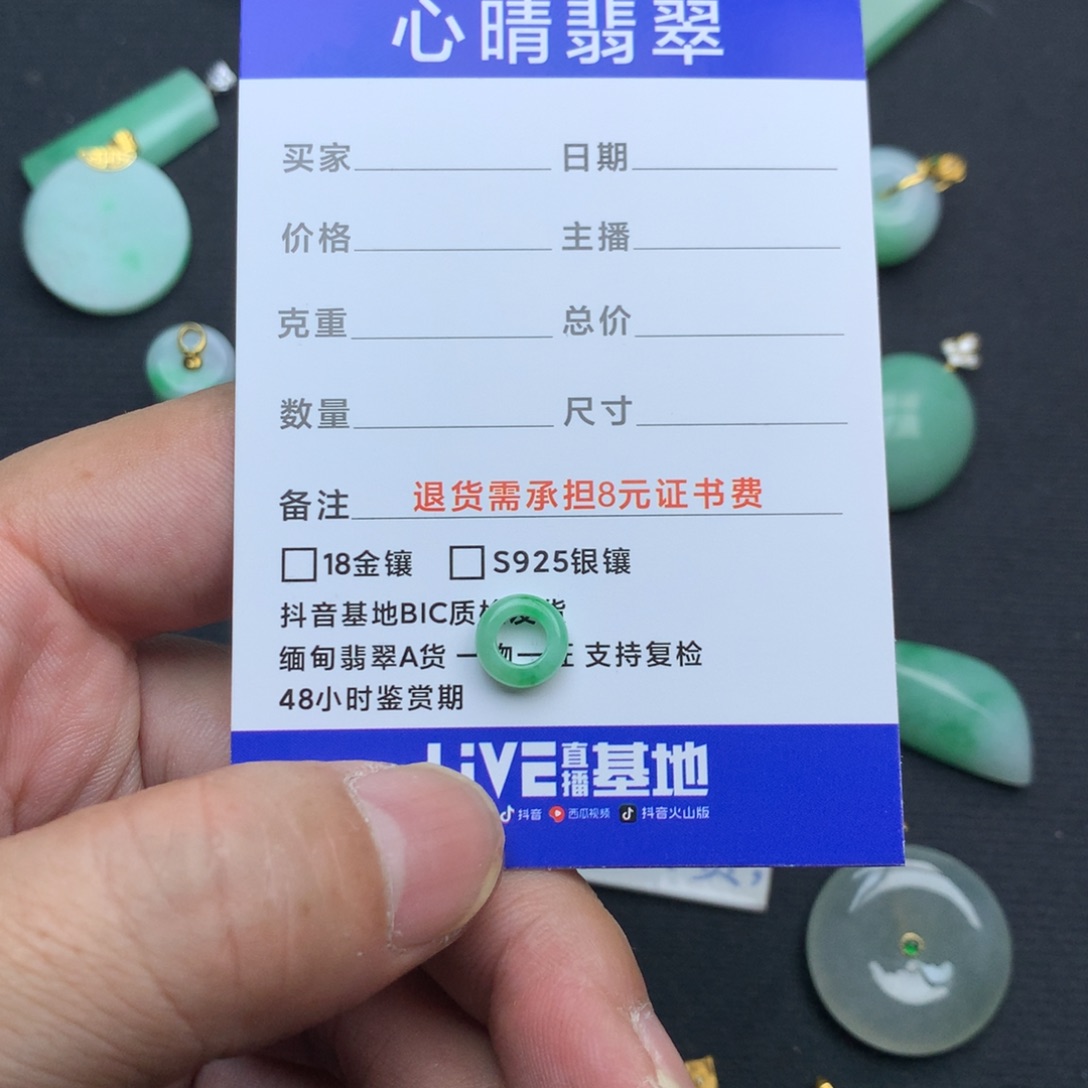一***！翡翠未镶嵌颈饰甜甜圈