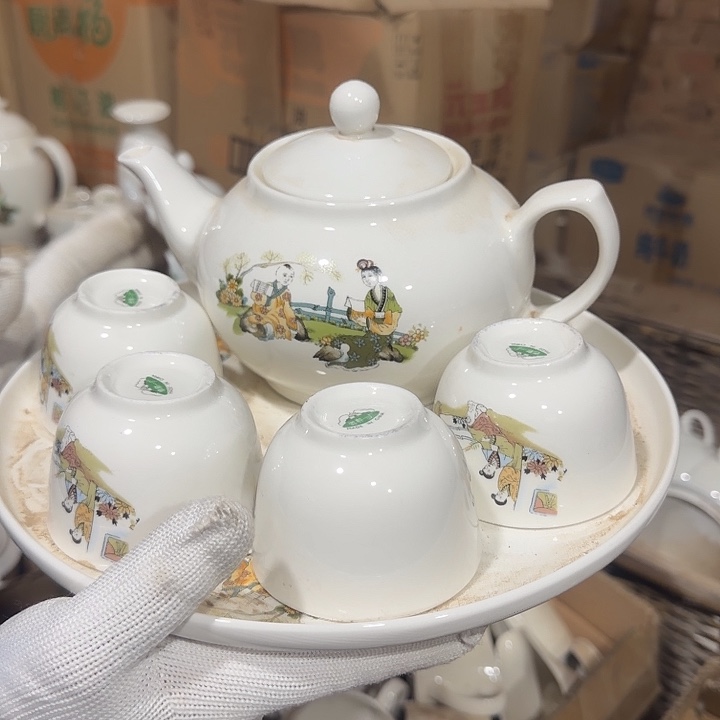 库存微瑕多空茶壶一套容量800毫升