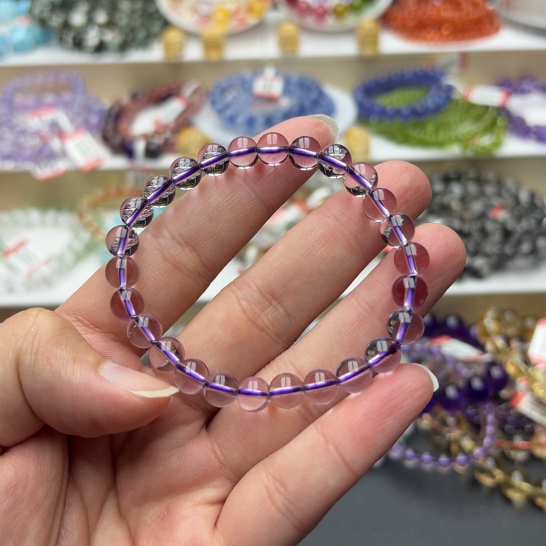 紫晶手链未镶嵌玻利维亚紫水晶
