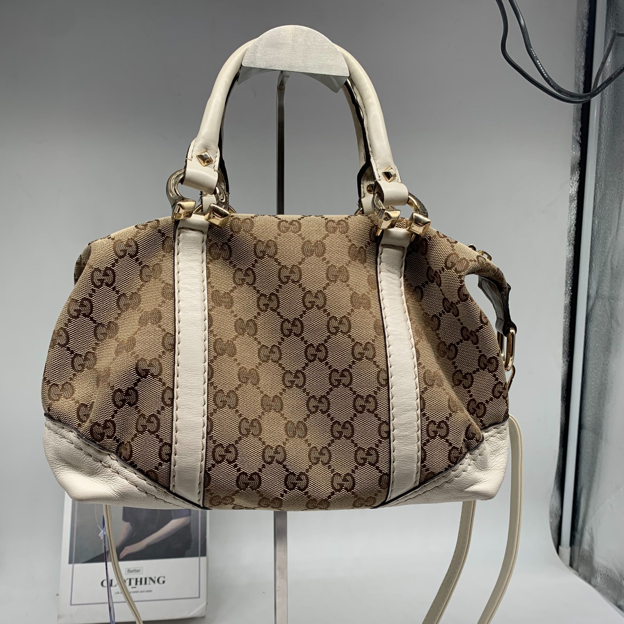 95新 GUCCI/古驰 老花波士顿手提包/EE07504061/4061