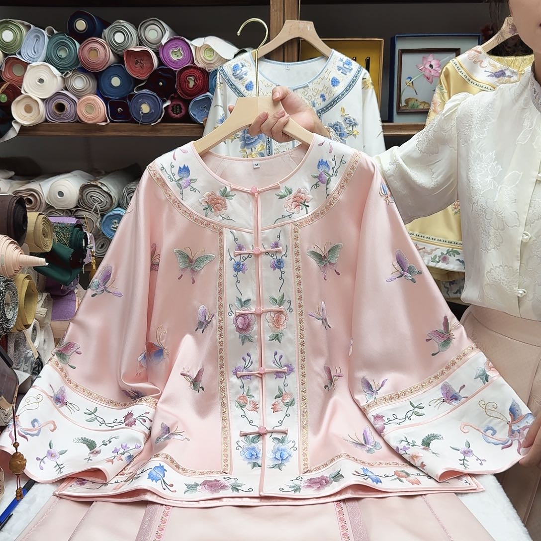 苏绣太太服15.胸围110.衣长65