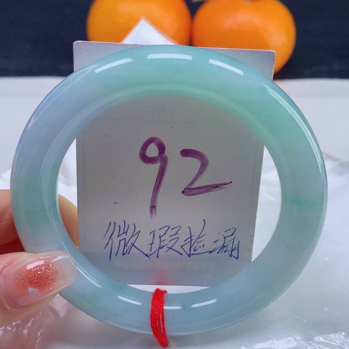 翡翠手镯未镶嵌缅甸天然a货翡翠58.9胶润大胖圆