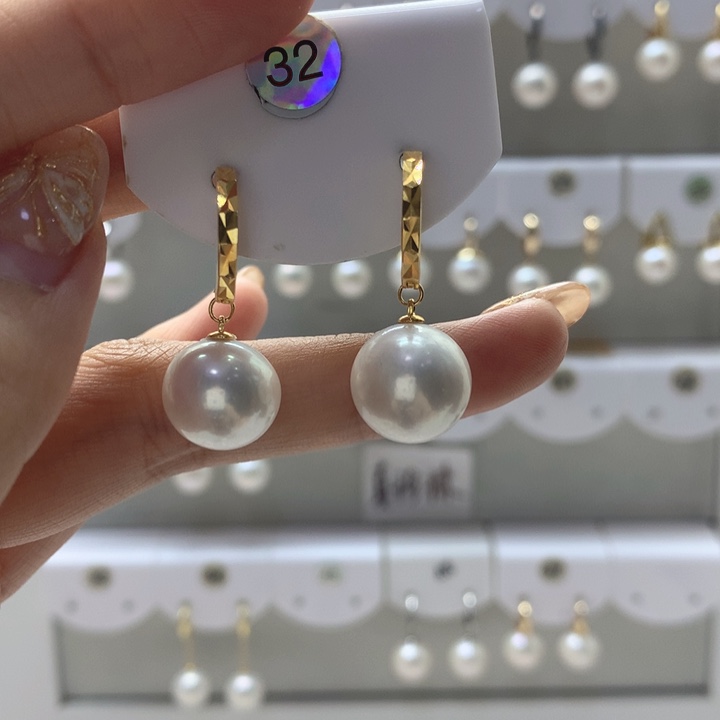 淡水珍珠耳饰银S925镶嵌