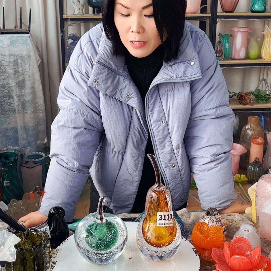 一套1苹果1鸭梨 家悦琉璃工艺品