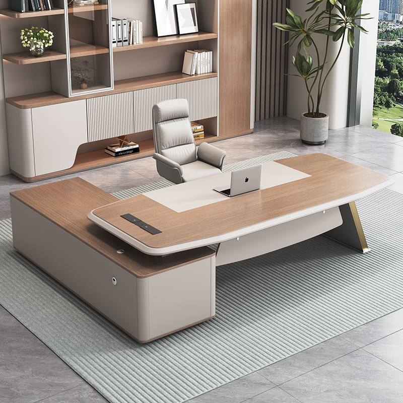 办公桌老板桌轻奢高级感老板台简约现代经理办公室小型桌椅